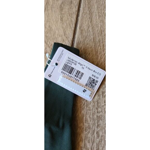Lululemon ALIGN V NECK BRA C/D LEGACY GREEN SZ 10 NWT - Picture 2 of 3